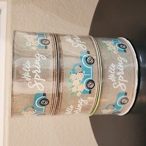 NEW 3 Rolls HELLO SPRING Member's Mark Premium Wire-Edged Ribbon 2-1/2" …